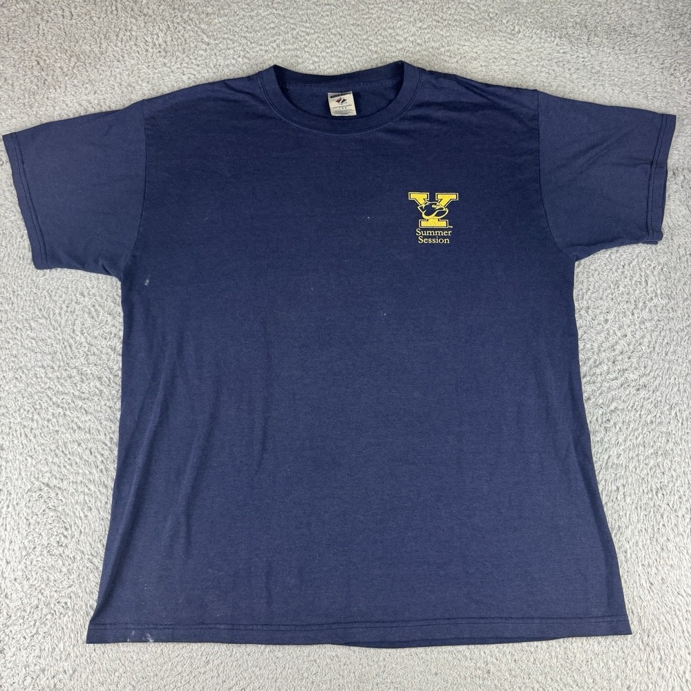 Yale‎ University Bulldogs Summer T-Shirt Logo Spellout Short Sleeve T Large Y2k